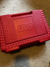 LEGO Red Portable Carrying Case Plastic Storage Box Vintage 1984
