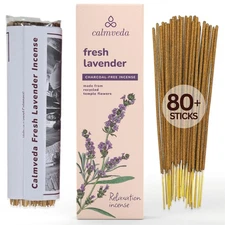 Lavender Incense Sticks - 80 Non-Toxic, Upcycled, Organic for Relaxation & Sleep