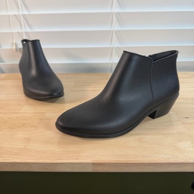 Sam Edelman Petty Rain Ankle Booties Women's Black Side Zip Block Heel - 9M