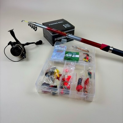Angelruten Set 3m Angelrute Teleskop Allround mit 6000er Rolle + Zubehör Neu