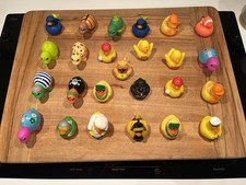 Assorted Mini Rubber Duck Bird Figurines Lot, Various Character Duckies