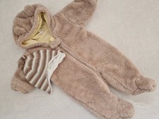 Next Baby Boy Girl Autumn Winter Bundle Snowsuit Hat Set 0-3 mths Brown