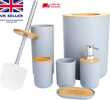 6PCS Bathroom Accessories Set Soap Dispenser, Toothbrush Tumbler Toilet Brush UK