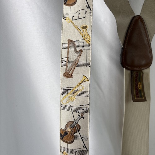 TRAFALGAR Suspenders Braces CONCERTO Silk Music Harp Violin Trumpet Sax Limited - Picture 4 of 9