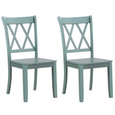 Set of 2 Dining Chairs Wooden Kitchen Side Chair Armless Chairs W/Ergonomic Back