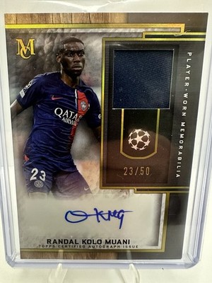 2023-24 Topps Museum UEFA Randal Kolo Muani Patch Auto Gold 23/50 Jersey Match