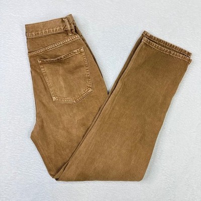 PacSun Dad Jean Brown High Rise Straight Leg Button Fly Denim Pants Size 27