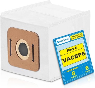 6 Pack Ergo Backpack Vacuum Bags Part# VACBP6, Compatible with 8-Quart Atrix Erg