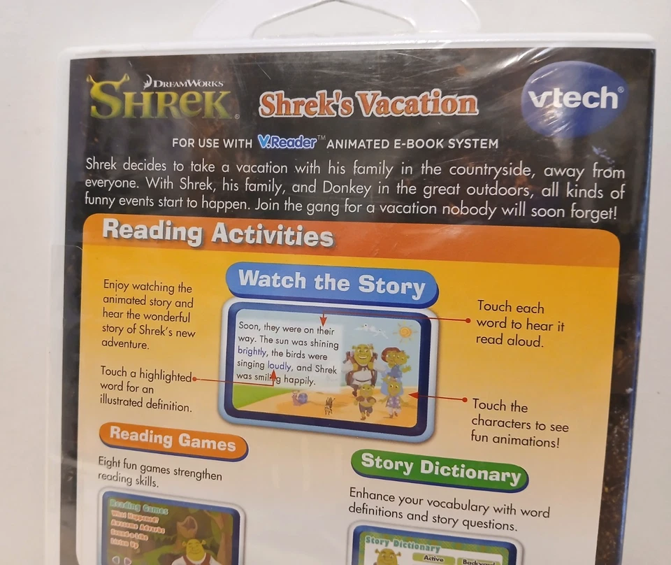 VTech V.Reader Dreamworks Shrek: Shrek's Vacation NEW! Sealed 5-7 Years - Image 3 of 4