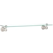 Moen Banbury 5-4/25 in. L x 3 in. H x 22-3/4 in. W Glass Shelf in Brushed Nickel