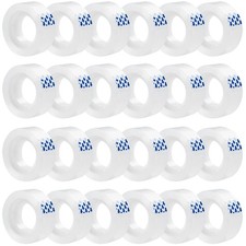 24 Rolls Clear Tape, Transparent Tape Refills for Dispenser, 1 Inch Core, 3/4...