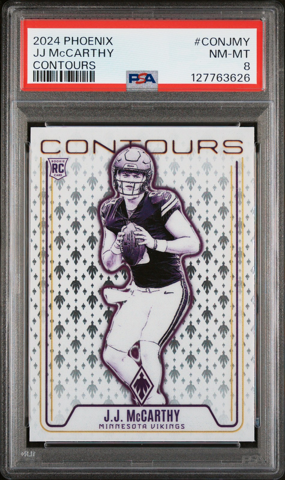 2024 PANINI PHOENIX CONTOURS #CONJMY JJ MCCARTHY PSA 8