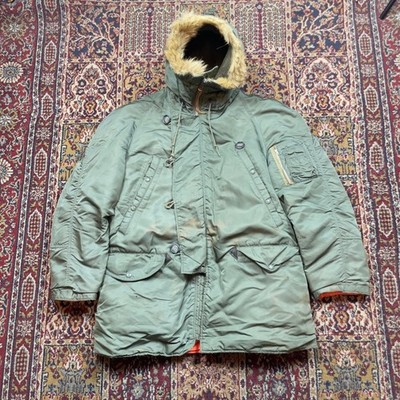 VTG Rare 60s USAF N-3B Military Scuba Parka Flight Jacket S Lined 