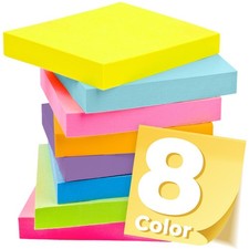 Sticky Notes 3x3 Inches, Bright Colors Self-Stick Pads, 3 3, Multiple