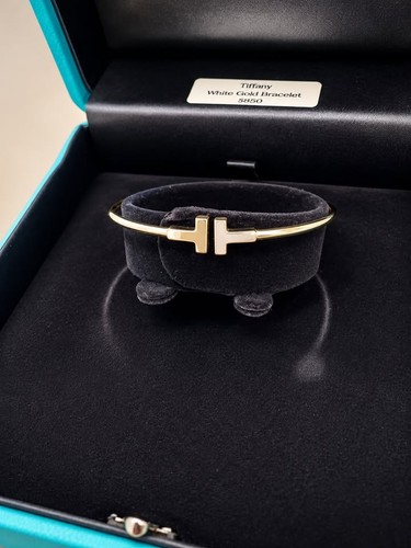 Tiffany & Co. T Narrow Wire Bracelet in White Gold