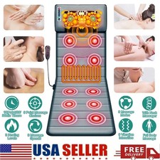 Full Body Heated Massage Mat Electric Back Heat Vibration Massage Pain Relief