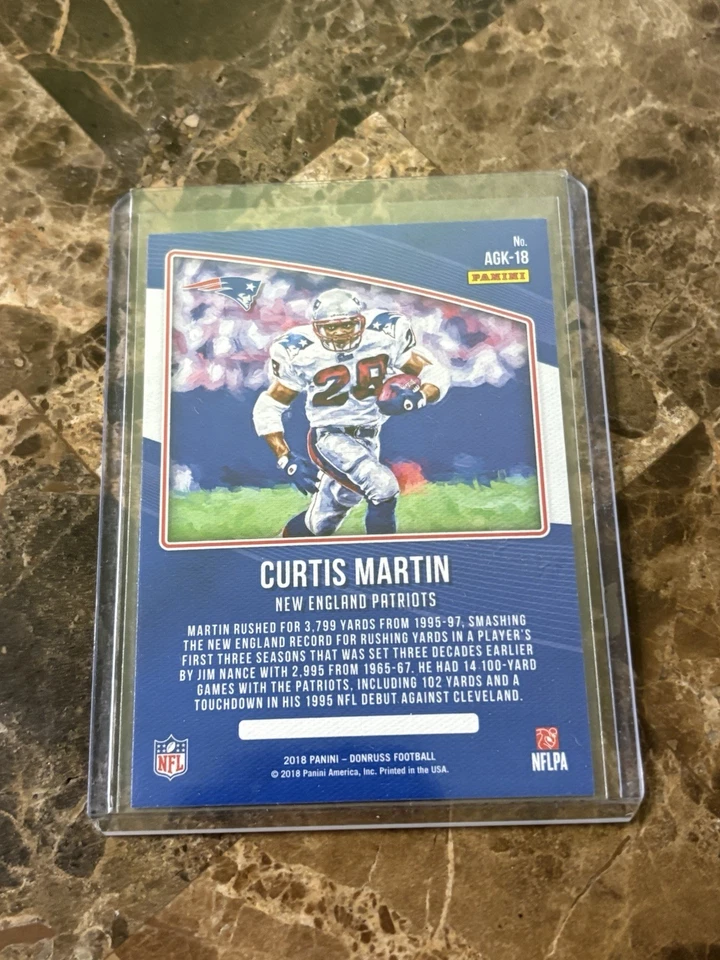 2018 Panini Donruss - All-Time Gridiron Kings Curtis Martin #AGK-18 - Image 2 of 2