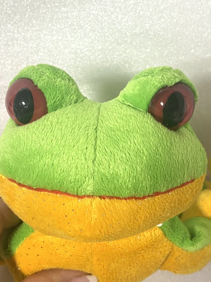 Ganz Tree Frog Stuffed Animal Toy Plush Green Yellow Red No Code 7” - Image 4 of 4