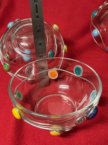 Handarbeit 5 Stk. Schwere Glas Bonboniere mit Silberdraht & farbigen Perlen ~ - Bild 3 von 5