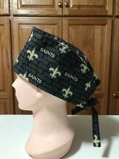 Scrub or Chef Hat Medical Nursing Chemo Skull Cap New Orleans Saints Cotton Fab