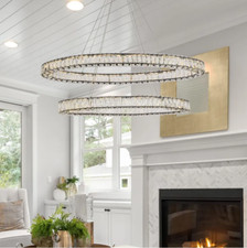 Crystal Chandelier Light Fixture Black Oval Kitchen Island Dining Room Foyer 48"