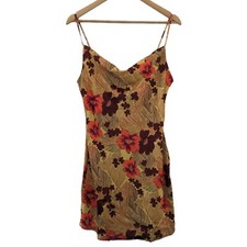 Urban Outfitters, Tropical Flowers, Mallory, Cowl Slip Mini Dress, UK Size M.