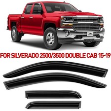 Rain Guards Vent Visors Shade for 2015-2019 Chevy Silverado 2500/3500 Double Cab