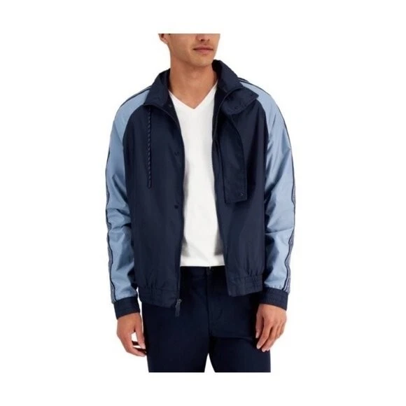 Giacca casual Michael Kors uomo colorblocked pista mezzanotte taglia large nuova con etichetta