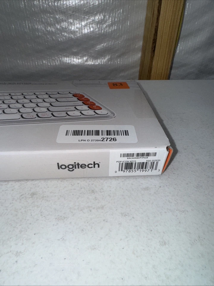 Logitech Pop Icon Keys Compact Wireless Keyboard, White/Orange 920-012935 - Image 4 of 4