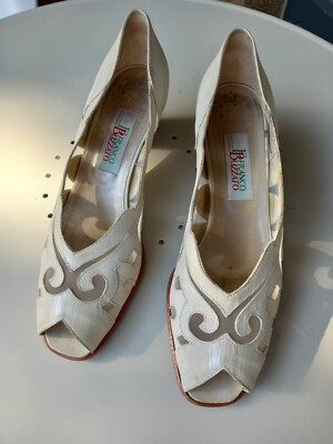 Leather vintage court shoes sz. EU 40,5/7/9.5 US Franco Buzzato