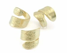 Spoon Blossom Wrap Ring Flower Adjustable Raw Brass 7us 4061