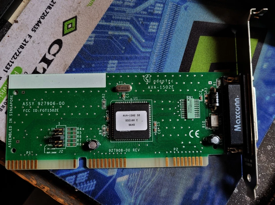 Vintage Adaptec AVA-1502 16 bit ISA SCSI Controller Card DB25 25Pin External - Image 1 of 1