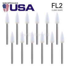 12pc/Pack Dental White Polishing Stones Flame shape FG bur Arkansas Stone Points