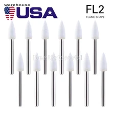 12pc/Pack Dental White Polishing Stones Flame shape FG bur Arkansas Stone Points