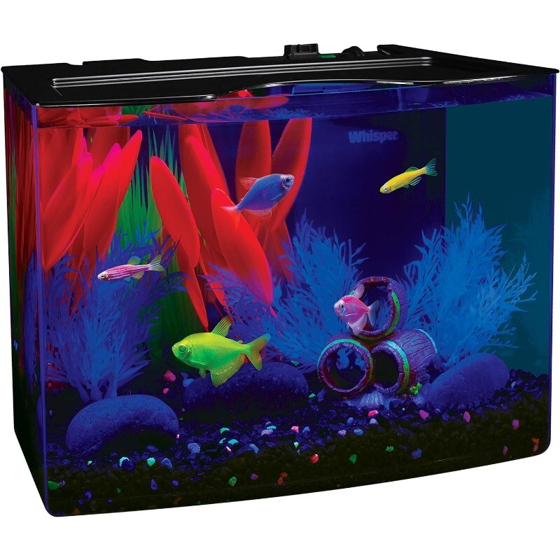 Aquarium Fish Tank Kits Includes Fish Tank Decorations LED Lighting Tetra Filter