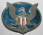 Classic American EAGLE Full Metal BELT BUCKLE COUNTRY Western USA Shield NO CLIP — photo 1