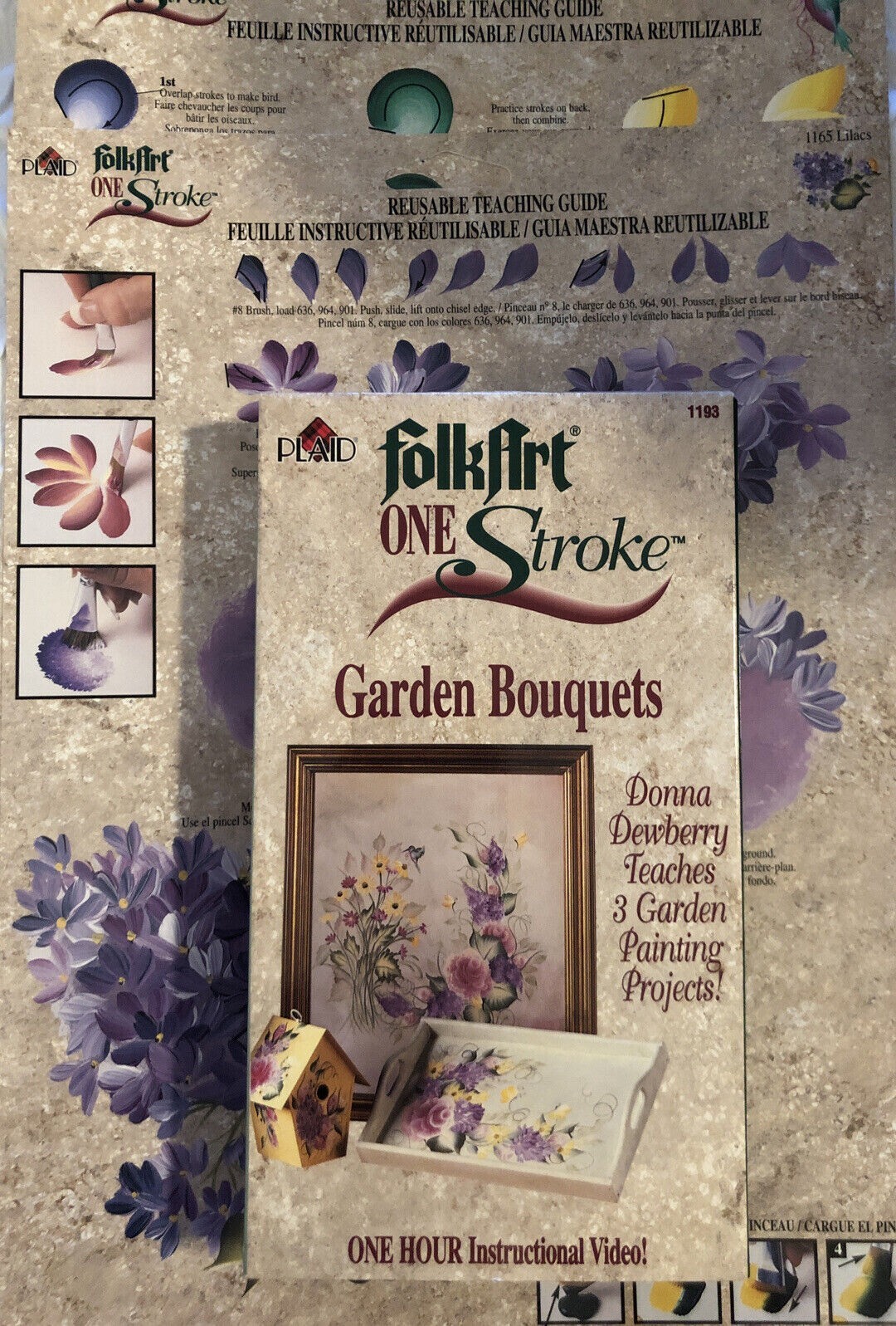Tole Painting VHS Garden Bouquets + Laminated Worksheets by Donna