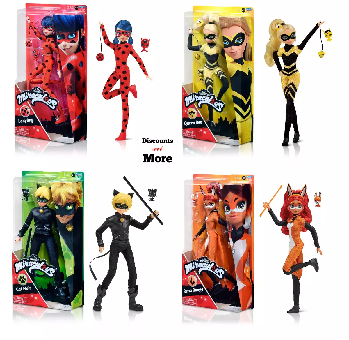 Miraculous Ladybug Fashion Doll Cat Noir 10.5in Deluxe Bandai Zag Heroes  Movie