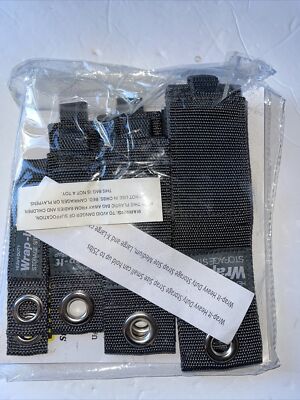 Pack of 10 Various Size Wrap-It Grommet Gray Loop Storage Strap Heavy Duty