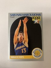 1990 NBA Hoops RC Rookie Saunas Marciulionis Golden State Warriors 