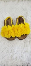 Capelli  Toddler Girls Slip On Sandals Flowers Yellow Size 8 Precious  Look!