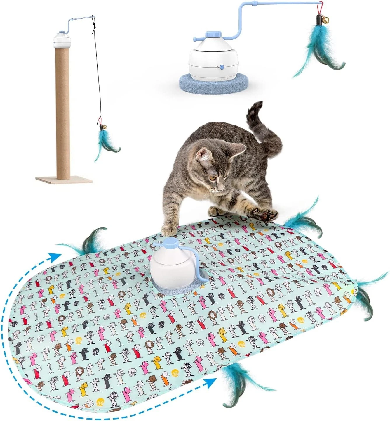 Tyasoleil Interactive Cat Toy 3 in 1 Smart Motorized Wand Kitten USB-C - 3 Modes
Opens in a new wind