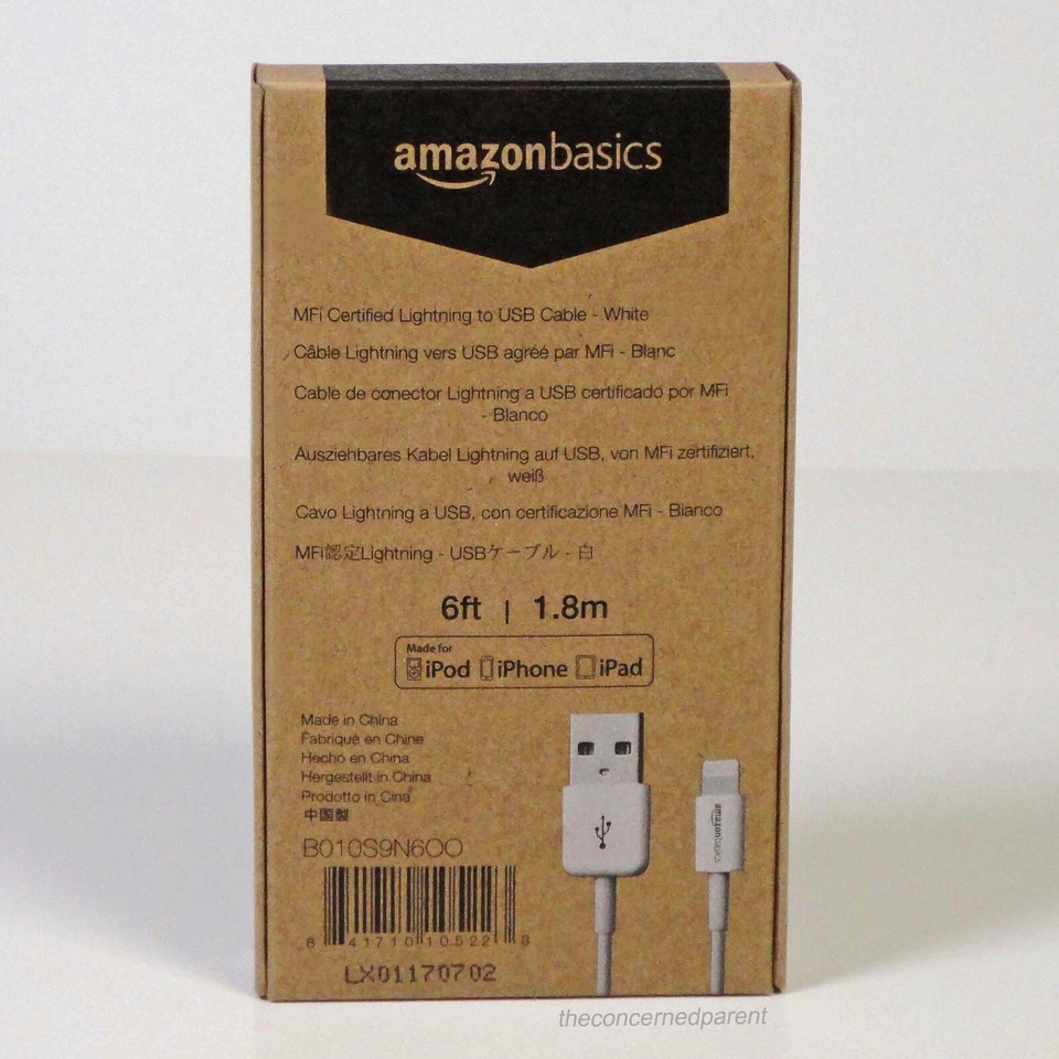 AmazonBasics Lightning to USB-A Cable - Apple MFi Certified - 6Ft.(1.8m) - WHITE - Image 2 of 4