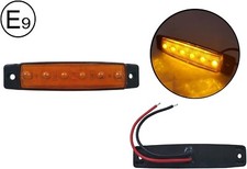 2x 12v 6 LED Seitenmarkierung Bernstein Orange Lichter Lampen Pferdeanhänger Van