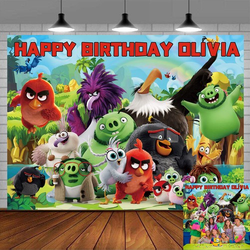 Angry Birds Striscione Personalizzato Sfondo Forniture Festa Regalo Compleanno - Foto 1 di 6