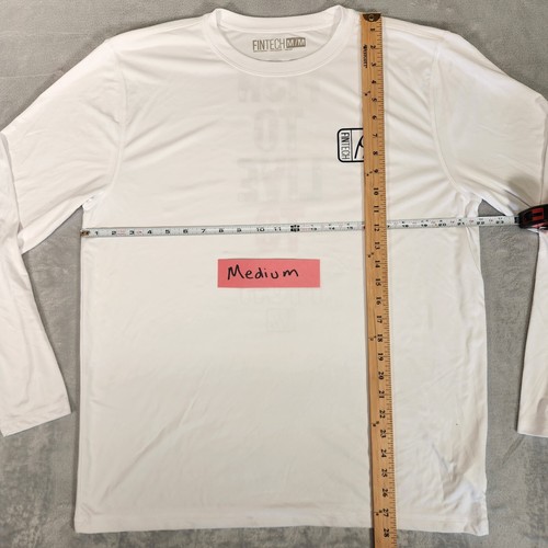 Fintech Shirt Mens White Rash Guard Fishing UV Sun Defender Quick Dry UPF 50 NWT - Picture 8 of 9