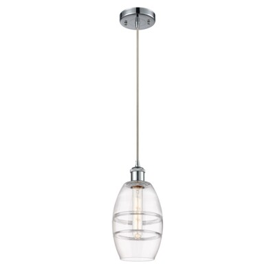 Innovations 516-1P Vaz 1Lt 6'' Cord Mini Pendant, CH/Clear - 516-1P-PC-G557-6CL
