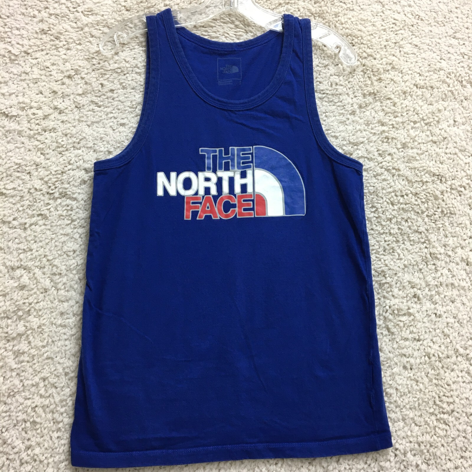 The North Face Athletic Mens Blue Graphic Tank Top Small
