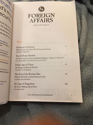 Foreign Affairs Magazine September October 2023 The Desperation Of