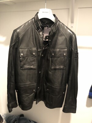 New Belstaff Woodbridge Black Leather Jacket Genuine Leather Rider
